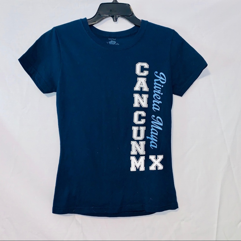 Cancun MX Riviera Maya Navy Tshirt M - Picture 2 of 9